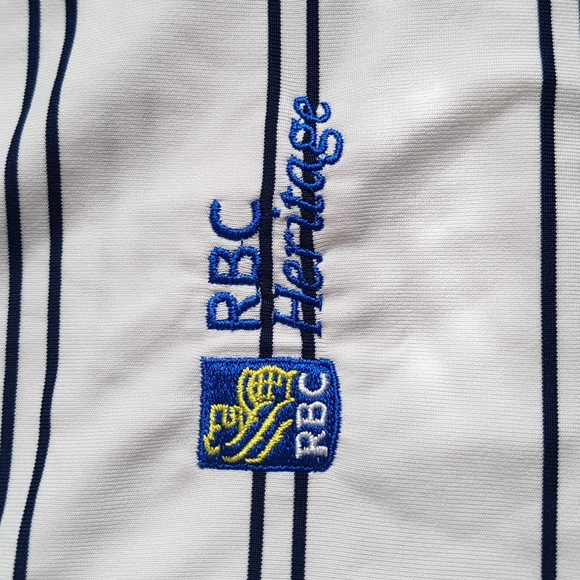 Under Armour Loose Heatgear Golf Striped Polo RBC Hertiage Branded Size S - Picture 2 of 16